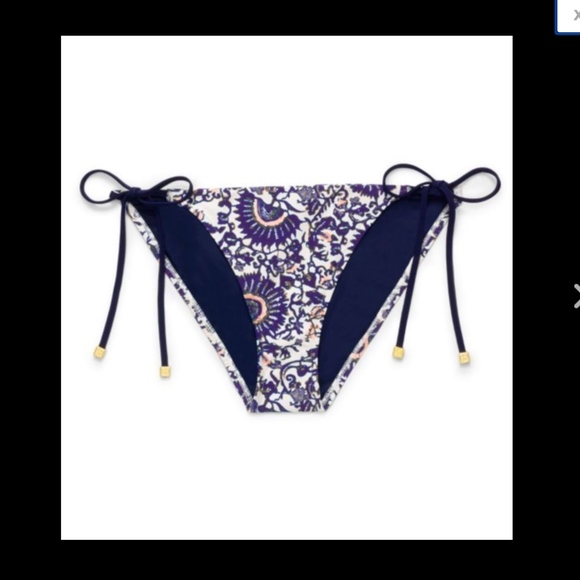 NWT $95‎ Tory Burch Madura Bikini String Bottoms in Blue [SZ XS ] - Picture 2 of 6